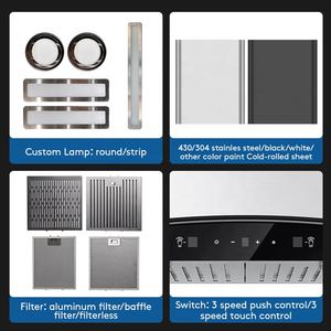 Cappa aspirante elettrica cinese ultra sottile a parete, intelligente, per cucina, con scarico, per hotel e uso domestico - Product Image 5