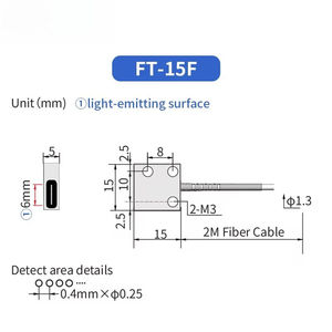 Le petit capteur à fibre optique détecte un ruban de 6 millimètres de large à travers le faisceau de la fibre optique. - Product Image 5