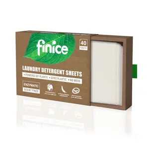 Finice-Tableta de limpieza de papel, jabón ecológico, tabletas de lavandería, hojas de detergente de limpieza rápida