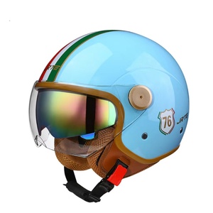 2025 mới bán buôn Phong Cách An toàn màu sắc ban đêm <span class=keywords><strong>Visor</strong></span> nửa mặt phụ kiện xe máy cổ điển Mũ bảo hiểm xe máy Mũ bảo hiểm - Product Image 1