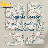 Ensemble de vêtements pour bébé en coton biologique certifié OEKO GOTS, ensemble de literie pour nouveau-né, ensemble essentiel avec 7 pièces