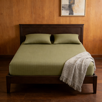 Draps de lit en coton biologique à fibres d'argent sur mesure, 5 % d'argent, antistatiques, unis, pour hôtels, pour draps-housses