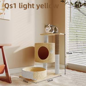 Árbol para Gatos de Madera de Lujo de 135 cm con un Amplio Nido para Gatos de una Sola Pieza, Venta al por Mayor de Fábrica para Gatos de Interior - Product Image 5