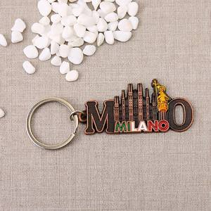 Attractions mondiales porte-clés en métal Rome dubaï Paris Venezia Madrid visite de la ville étrangère Souvenir artisanat en métal porte-clés - Product Image 4