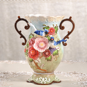 Vase en céramique pastorale de Style européen créatif ornements éléphant nouveau Style chinois salon meuble TV fleur organiser la maison - Product Image 3