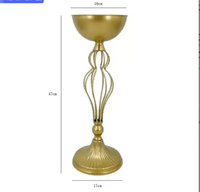 Support à fleurs en fer doré de luxe européen, centre de table de mariage et décoration de fête, support à fleurs avec un design élégant en spirale