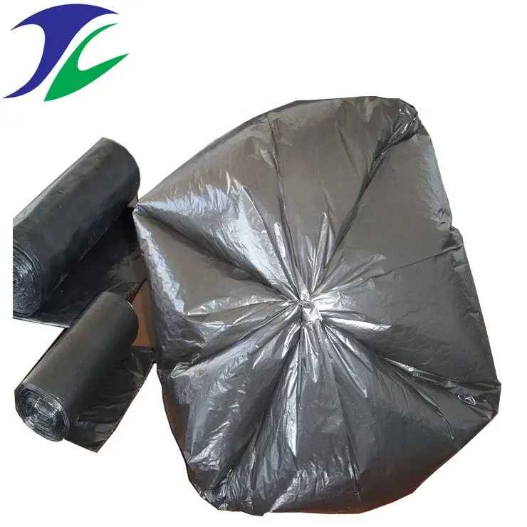 Plastica personalizzata su rotolo stampa rotocalco in PE nero C-fold sacco della spazzatura perforato sacchetti della spazzatura/sacchetto della spazzatura/rivestimento della pattumiera