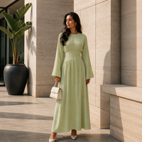 Abaya élégante et modeste Loriya 2026 à nouer dans le dos, robe longue maxi pour femmes musulmanes, couleur unie, vêtements islamiques, robe de tous les jours pour femmes