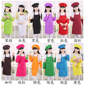 ผ้ากันเปื้อนสำหรับเด็กผ้ากันเปื้อนผ้าฝ้ายสีชมพูสีฟ้าสำหรับใช้ในครัวการอบทำอาหารแบบ100% กันน้ำพิมพ์โลโก้ได้ตามต้องการ - Product Image 5