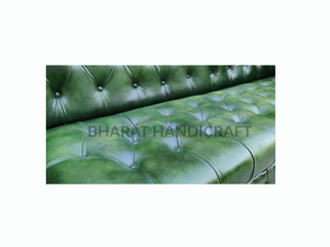 3 Seater Chesterfield <b>Sofa</b> Luxurious Upholstered Leather Design Classic Button Tufted Comfortable Deep Seating Stylish Durable - Product Image 2