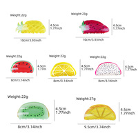 Best verkochte schattige fruitvormige acryl haarclips: watermeloen, aardbei, ananas, haai clip voor de zomer, groothandel voor vrouwen