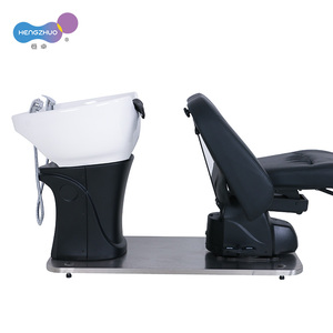 Ghế gội đầu điện 2 trong 1 với chậu gốm, chân đế thép không gỉ, chức năng sưởi ấm và massage, giường spa cho Lava Cabezas - Product Image 4