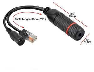 <span class=keywords><strong>Cable</strong></span> de Cámara Wavelink CAT5 RJ45 DC2.1x5.5mm IP65 Impermeable con Transmisión de Señal de Red y Alimentación CC - Product Image 2