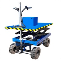 Chariot de patrouille agricole électrique autonome avec élévateur à ciseaux hydraulique pour la livraison d'aliments aux poulets, porcs et bétail