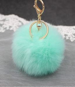 Plush Pompoms Keychain Fur Keychain Fluffy Ball Plush Pom Charm Keyring <b>Purse</b> Handbag for Women Pendant Accessories - Product Image 3