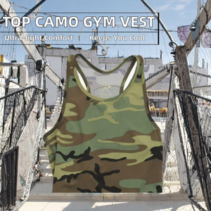 Best Selling Fengway Men's Gym <b>Vest</b> Lightweight 100% Cotton Eco-Friendly Crew Neck Vintage Style <b>Knitted</b> Breathable Running High - Product Image 2