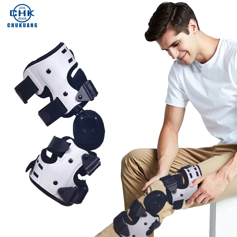 CHK-KN-003 Medische Scharnierende Knie Ondersteuning Verstelbare Orthopedische Rom Kniebrace Voor Genezende Artrose En Acl Mcl Oa Knie