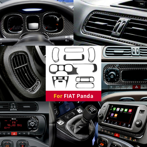 <span class=keywords><strong>Accessori</strong></span> in Vera Fibra di Carbonio Shasha per Interni <span class=keywords><strong>Auto</strong></span> <span class=keywords><strong>Fiat</strong></span> <span class=keywords><strong>Panda</strong></span> 2013-2024, Set Completo - Product Image 1