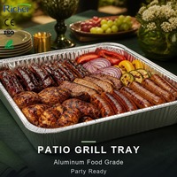 Plateau de service en aluminium pour barbecue extérieur, grand plat de service, qualité alimentaire, écologique, approvisionnement en gros