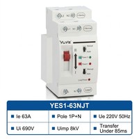 Interrupteur de transfert automatique mini 123 Yuye OEM ATS 2P 63A AC 220V Type PC pour usage domestique ODM