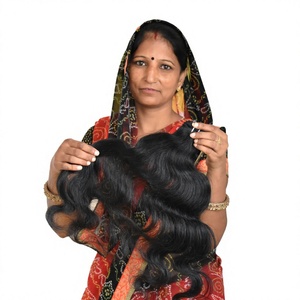 100% Remy natural joven virgen proveedor color negro onda larga rizado bodywave paquetes extensiones de cabello humano indio - Product Image 1