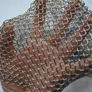 Wholesale Stainless Steel Chainmail Scrubber Cleaner Cast Cookware Pans Metal Chain Scrubber