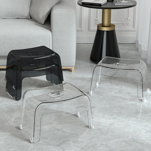 Zhenying ZY Transparent Plastic <b>Stool</b> <b>Small</b> Size Living Room Furniture Home Shoe Changing Seat Bathroom Shower <b>Stool</b> - Product Image 4