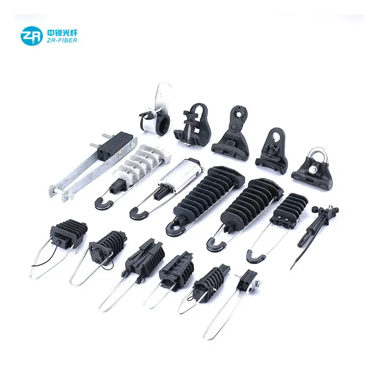 S Wire Hook Clamp Pole Tension Suspension Clamp Drop Fiber Plastic Flat Cable Clamp For Ftth