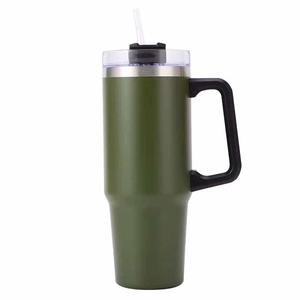 Venta al por mayor para comercio transfronterizo: Nueva taza para coche de 30 oz con asa y pajita, de acero inoxidable 304, a prueba de fugas, con aislamiento al vacío de doble pared, Ice King - Product Image 6