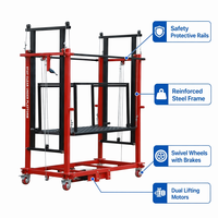 Échafaudage électrique pliable et portable avec câble métallique, capacité 300kg-500kg, hauteur 2-15m, pour usage intérieur et extérieur