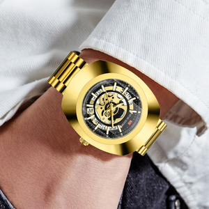 Mens Skeleton Style Quartz Wristwatch Steel Bracelet Hollow Dial Fashion Mechanical Look Timepiece - Product Image 5