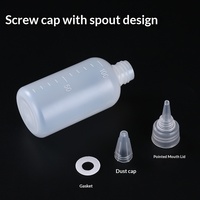 Bouteille souple à bec verseur en plastique, ronde, multi-tailles 20-200 ml, pour miel, sauce soja, assaisonnement, encre, peinture, liquide, compte-gouttes gradué