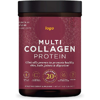 Poudre de collagène multi-sources en gros 10g avec vitamine C et probiotiques, issue de bovins nourris à l'herbe, pour la santé des articulations et de la peau