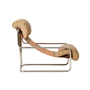 <span class=keywords><strong>Fauteuil</strong></span> inclinable moderne minimaliste en acier inoxydable et <span class=keywords><strong>cuir</strong></span>, confortable, pour salon - Product Image 3