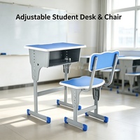 Ensemble Chaise et Bureau d'Étudiant Moderne et Confortable, Réglable, avec Cadre Métallique Durable pour École, Salle de Classe, Maison et Bureau - Vente en Gros
