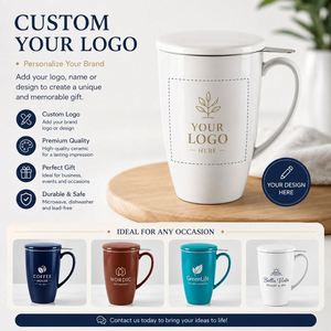 Custom Logo Dishwasher Microwave Safe 15Oz Gifts Porcelain <b>Infuser</b> and Lid <b>Tea</b> <b>Mug</b> With Handle - Product Image 4
