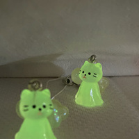 Breloques pour coque de téléphone Chat Lumineux dans le Noir, Perles Nuage Irisées, Porte-clés Trèfle à Quatre Feuilles Vert Porte-Bonheur, Ornement Suspendu