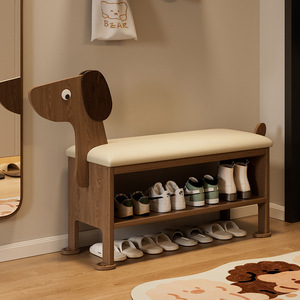 Puppy Shaped <b>Shoe</b> <b>Rack</b> Bench With <b>Storage</b> For Home Use Children Adults Elderly - Product Image 1