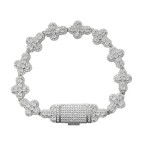 TOP ICY Iced Cubic Zirconia Cloud Hiphop Chain & Link Bracelet Géométrique Plaqué Or Laiton avec Zircon pour Femme & Homme Cadeau