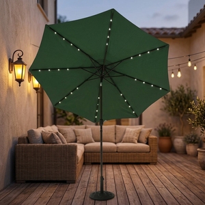 Parasol LED d'extérieur le plus populaire avec matériau en polyester, idéal pour les parcs et au design inspiré du mobilier - Product Image 1