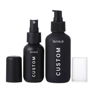 <b>Plastic</b> Bottles Boston Shape 60ml 120ml 180ml 240ml Frosted Matte Black Screw Cap For Cosmetic <b>Packaging</b> - Product Image 3