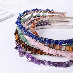 ที่คาดผมคริสตัลเพบเบิลสำหรับผู้หญิง สีไล่ระดับอเมทิสต์ ทำด้วยมือ ของขวัญวันเกิด ขายส่งข้ามพรมแดน - Product Image 2