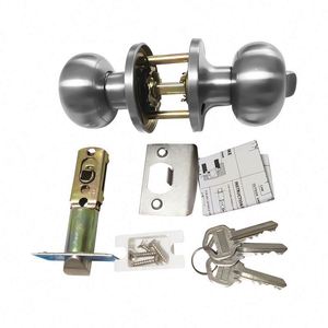 WEKIS Keyless SS201 Stainless Steel Door Lock with <b>Round</b> <b>Brushed</b> Nickel Doorknobs Interior Bath Bed Privacy 60mm Backset - Product Image 2