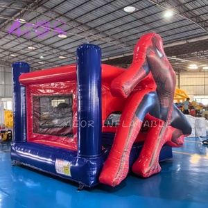 Château Gonflable Commercial Extérieur Spiderman Parcours d'Obstacles Combiné Toboggan Aquatique et Aire de Saut pour Enfants - Product Image 3