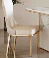 Table de salle à manger rectangulaire en marbre moderne et simple avec 4 chaises pour la maison, l'appartement, l'hôtel ou la villa améliore le petit salon