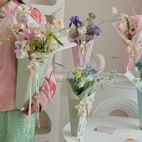 Kotak Rangkaian Bunga DIY, Kemasan Hari Valentine, Tas Bunga, Wadah Peluk untuk Buket Mawar