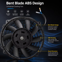 Ventilateur de refroidissement universel ABS à pales courbées pour condenseur automobile 12V 80W 120W, accessoires de voiture remis à neuf, équipement de réfrigération automobile