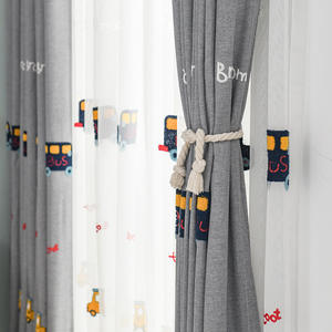 Taobao Exclusif Nouveaux Rideaux Pour Enfants Personnalisables Motif Horizontal Tissu Brodé pour Garçons Filles <span class=keywords><strong>Chambre</strong></span> Dropshipping - Product Image 2