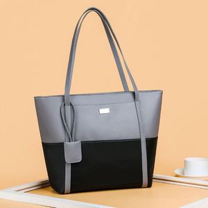 Soft Leather Bag Women's Autumn and Winter Fashion Simple Splicing Crossbody Handbag Large Capacity Tote Bag - Product Image 5