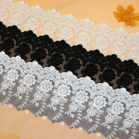 Dentelle brodée à motif floral, garniture en dentelle de maille douce pour robes et vêtements féminins